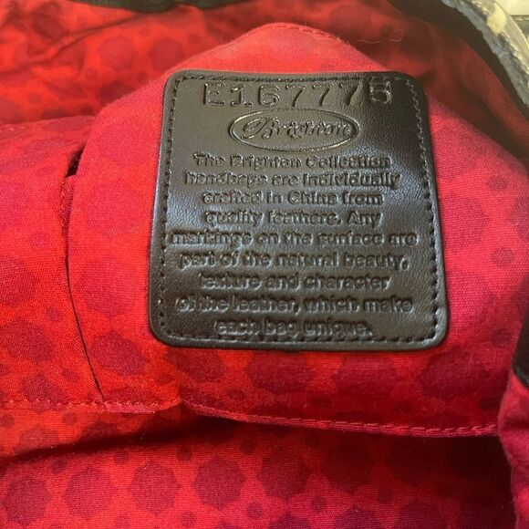 Brighton Zebra Embroidered Floral Canvas Leather trim  Large Shoulder Bag - Picture 13 of 14